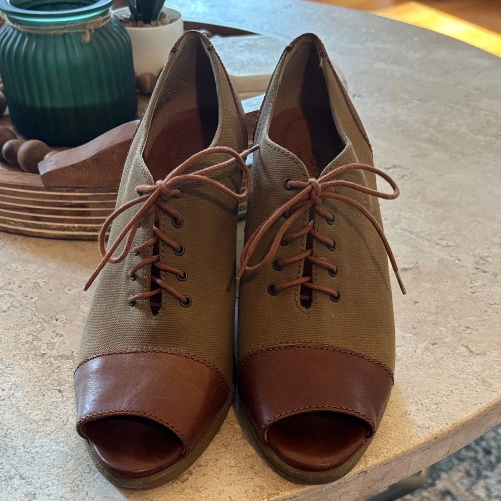 Madewell 1937 footwear‎ size 9 canvas lace up wedges